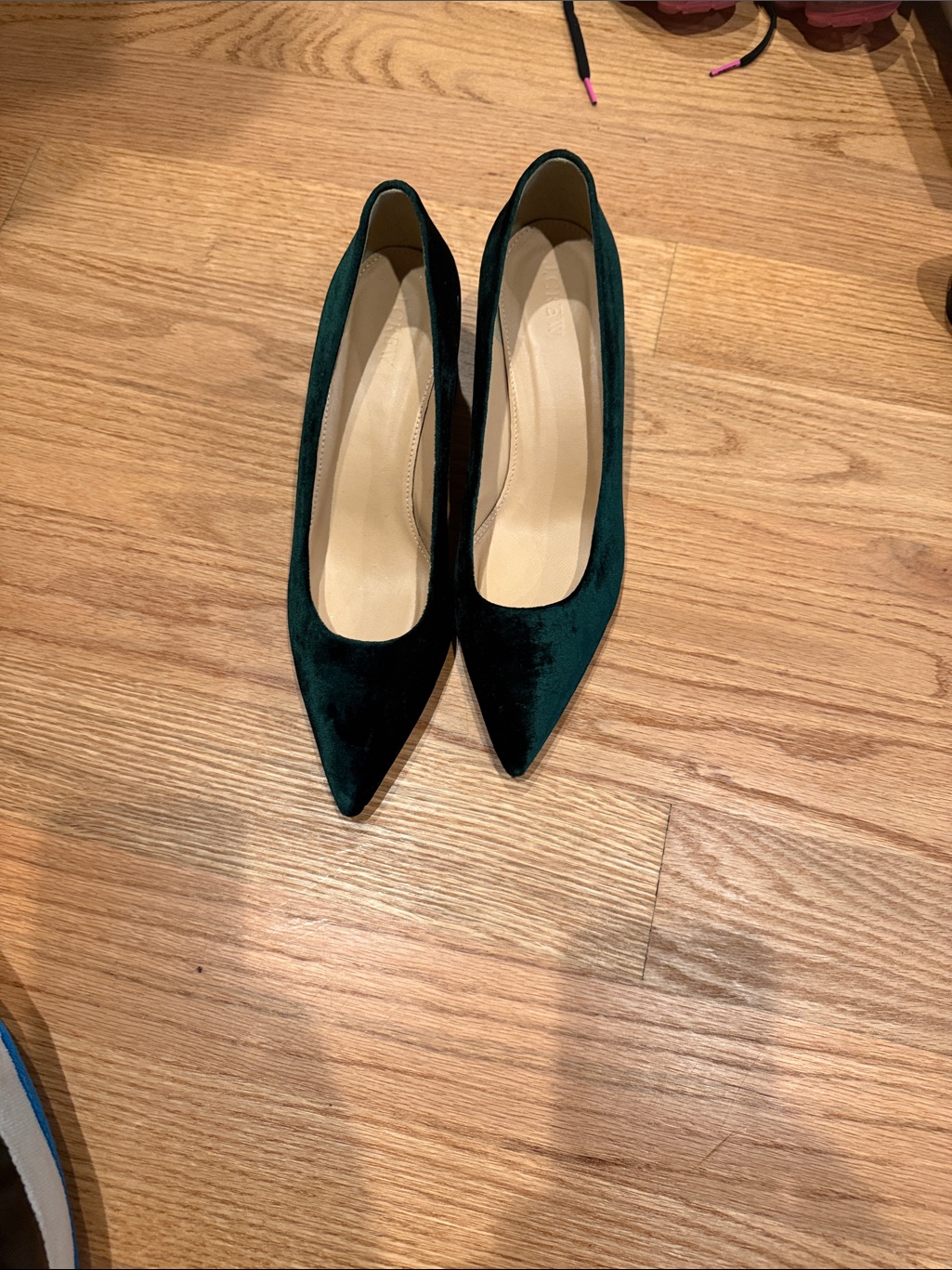 J. Crew Emerald Velvet Pointed-Toe Pumps